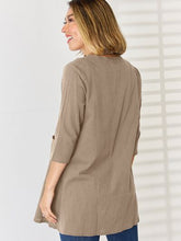 Load image into Gallery viewer, Pocketed Round Neck Half Sleeve Blouse
