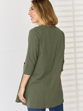 Load image into Gallery viewer, Pocketed Round Neck Half Sleeve Blouse

