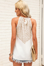 Load image into Gallery viewer, Contrast Round Neck Tie Back Sleeveless Top
