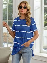Load image into Gallery viewer, Striped Round Neck Short Sleeve T-Shirt
