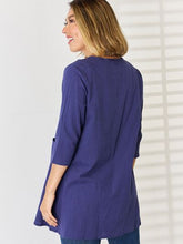 Load image into Gallery viewer, Pocketed Round Neck Half Sleeve Blouse
