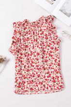 Load image into Gallery viewer, Floral Ruffle Sleeveless Top

