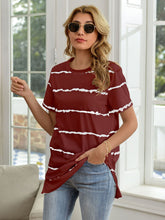 Load image into Gallery viewer, Striped Round Neck Short Sleeve T-Shirt
