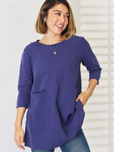 Load image into Gallery viewer, Pocketed Round Neck Half Sleeve Blouse
