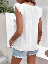 Load image into Gallery viewer, Ruffled V-Neck Cap Sleeve Blouse

