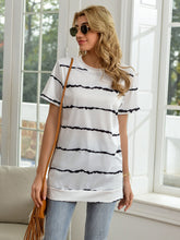 Load image into Gallery viewer, Striped Round Neck Short Sleeve T-Shirt
