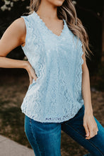 Load image into Gallery viewer, Lace V-Neck Tank
