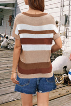 Load image into Gallery viewer, Striped Round Neck Short Sleeve Knit Top
