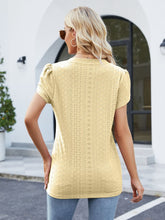 Load image into Gallery viewer, Eyelet V-Neck Petal Sleeve Blouse
