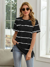 Load image into Gallery viewer, Striped Round Neck Short Sleeve T-Shirt
