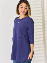 Load image into Gallery viewer, Pocketed Round Neck Half Sleeve Blouse
