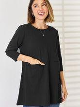Load image into Gallery viewer, Pocketed Round Neck Half Sleeve Blouse
