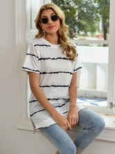 Load image into Gallery viewer, Striped Round Neck Short Sleeve T-Shirt
